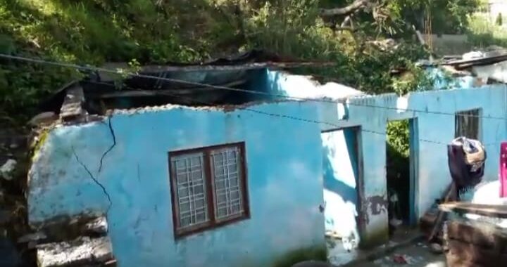 यहाँ बाल बाल बचे दो परिवार, आवासीय भवन पर गिरा पेड़ भवन हुआ छतिग्रस्त